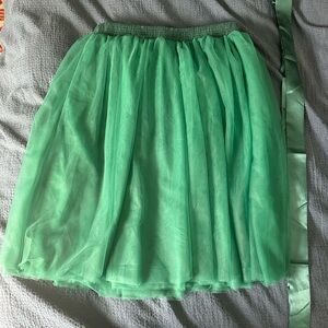 Green Tulle Midi Skirt - Women's Lightweight Layered Skirt